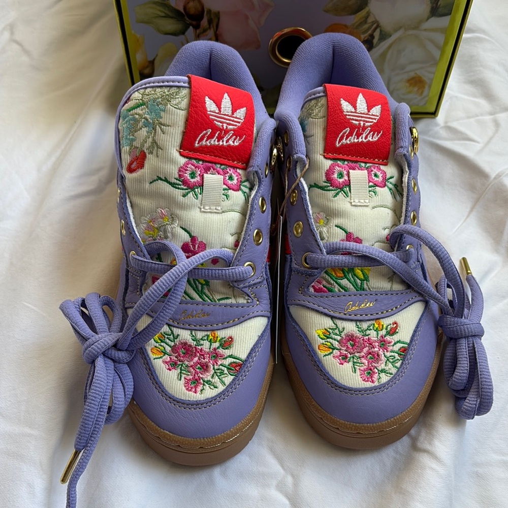 Adidas and Unheardof Purple Floral Sneakers- Rivalry Low Grandma’s Couch